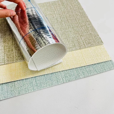 Linen Tekstur 3D Wallpaper busa tahan api Wall Covering Roll Untuk Apartemen