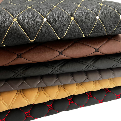 PU PVC Kulit Sintetis Bordir Xpe Foam Burr Backing Untuk Matras Lantai Mobil