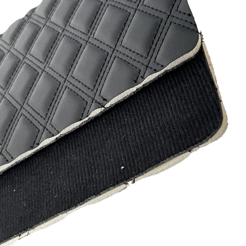 PU PVC Kulit Sintetis Bordir Xpe Foam Burr Backing Untuk Matras Lantai Mobil