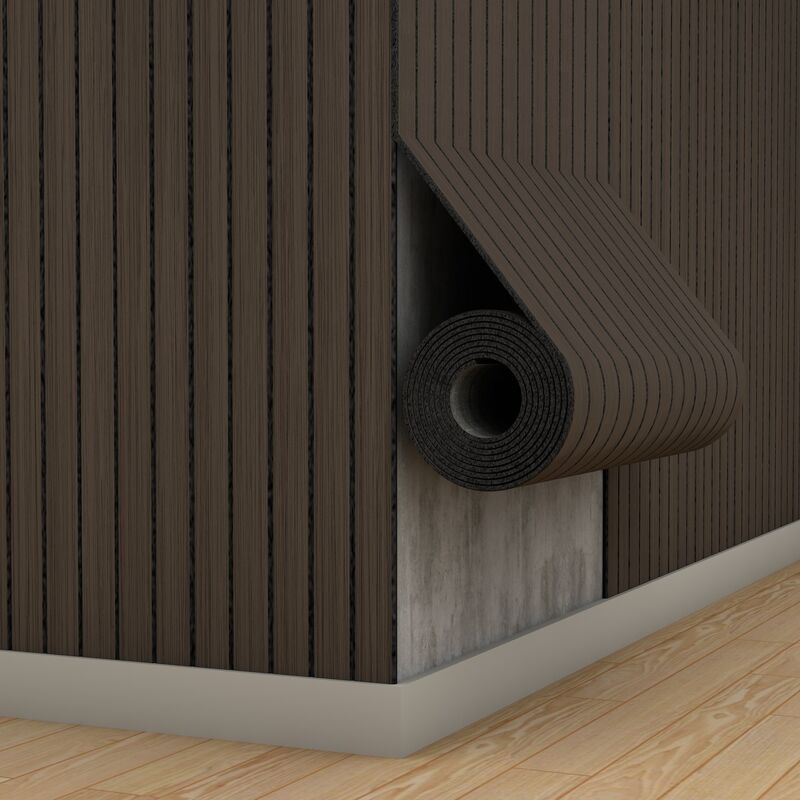 Wallpaper Papan Kisi-kisi Slat Lembut IXPE Tahan Noda Untuk Dekorasi Gedung Kantor