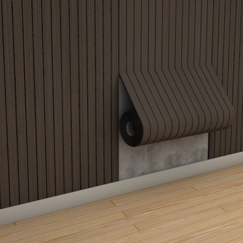 Panel Slat Kisi-kisi Lembut Butir Kayu PVC IXPE Tahan Air Elastis Untuk Dekorasi Sekolah